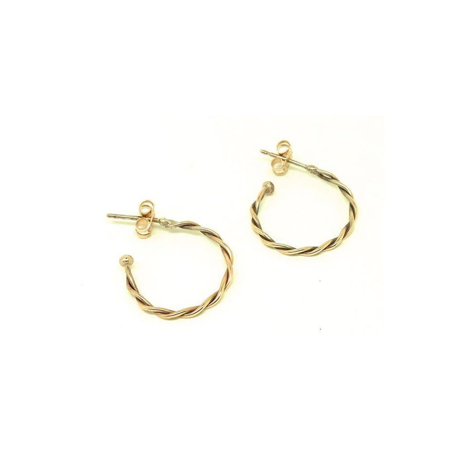 Twist Earrings | Handmade 9ct Yellow Gold Hoop Earrings