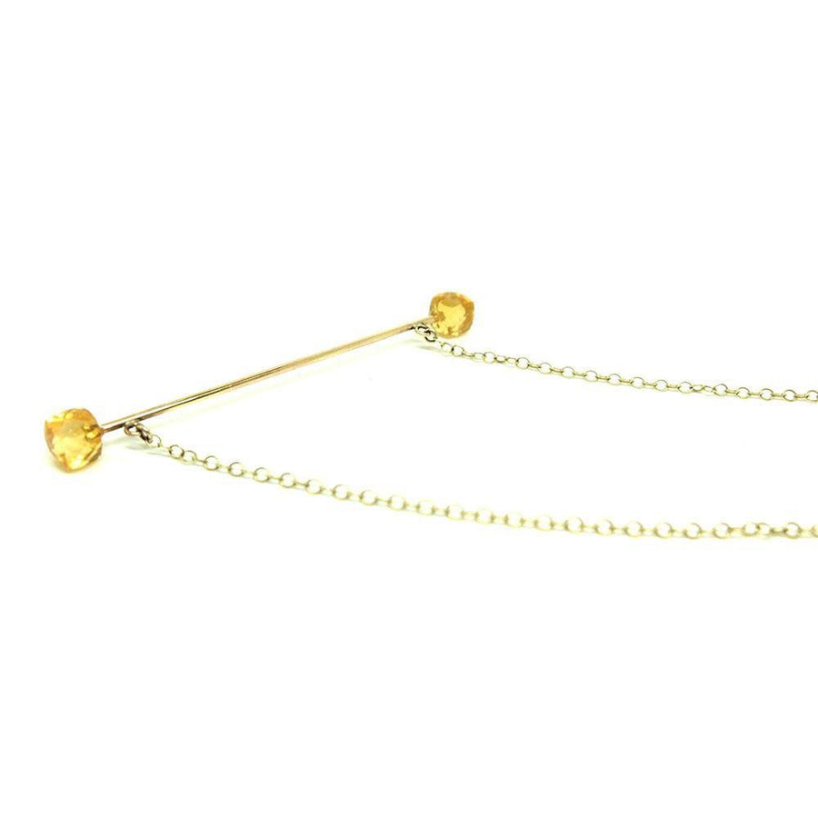 Bobbie Necklace | Handmade 9ct Yellow Gold Citrine Gemstone Bar Necklace