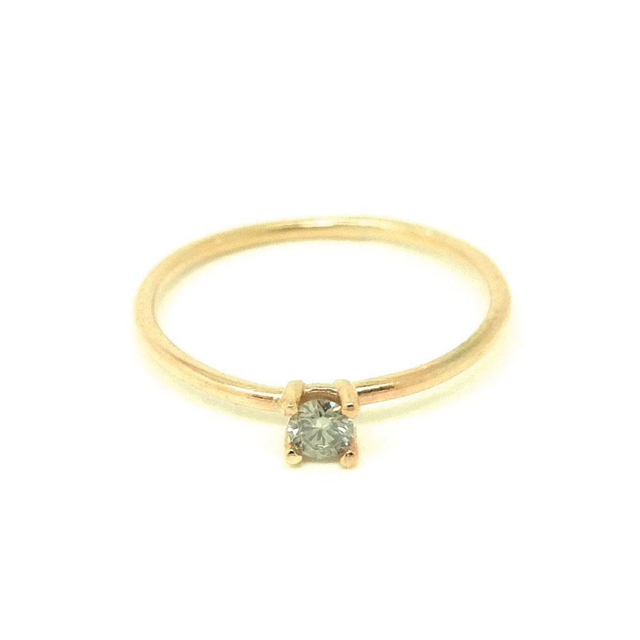 Handmade 9ct Yellow Gold 0.44ct Grey Diamond Ring