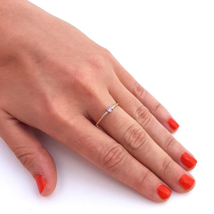 Handmade 9ct Yellow Gold Pink Sapphire Ring