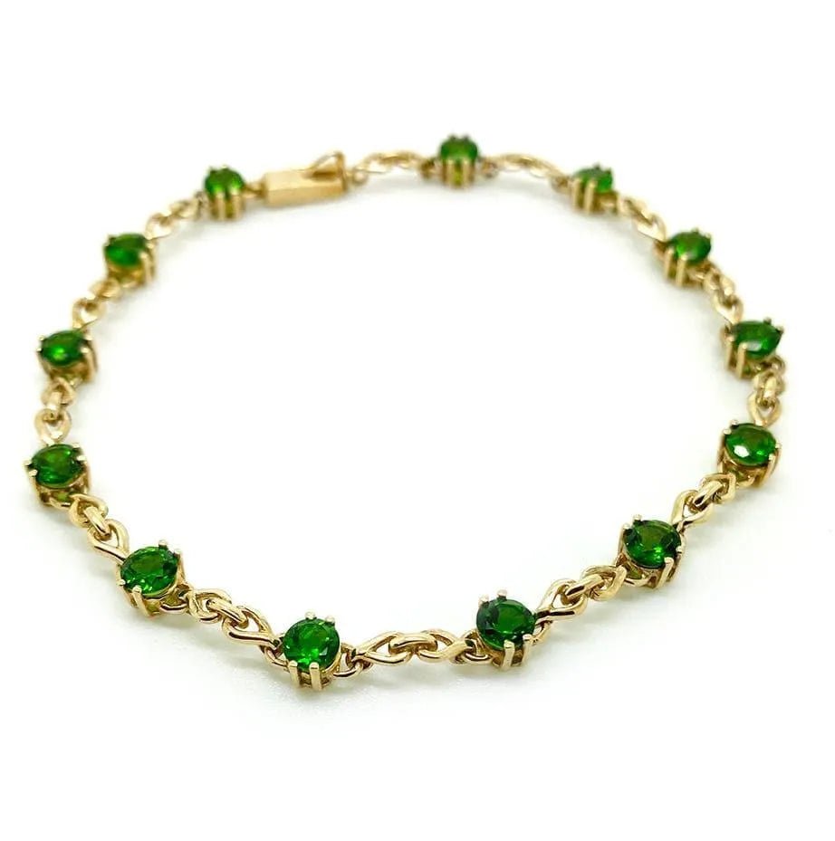 Titanite Sphene 9ct Gemstone Tennis Bracelet, view 10