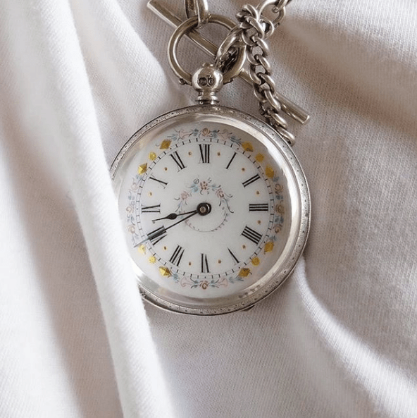 Antique Victorian 1882 Sterling Silver Pocket Watch