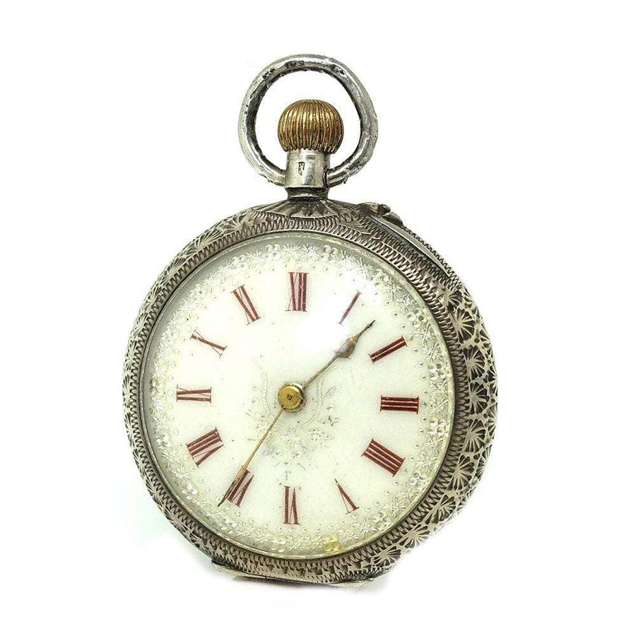 VICTORIAN Accessory Antique Victorian Sterling Silver Pocket Watch
