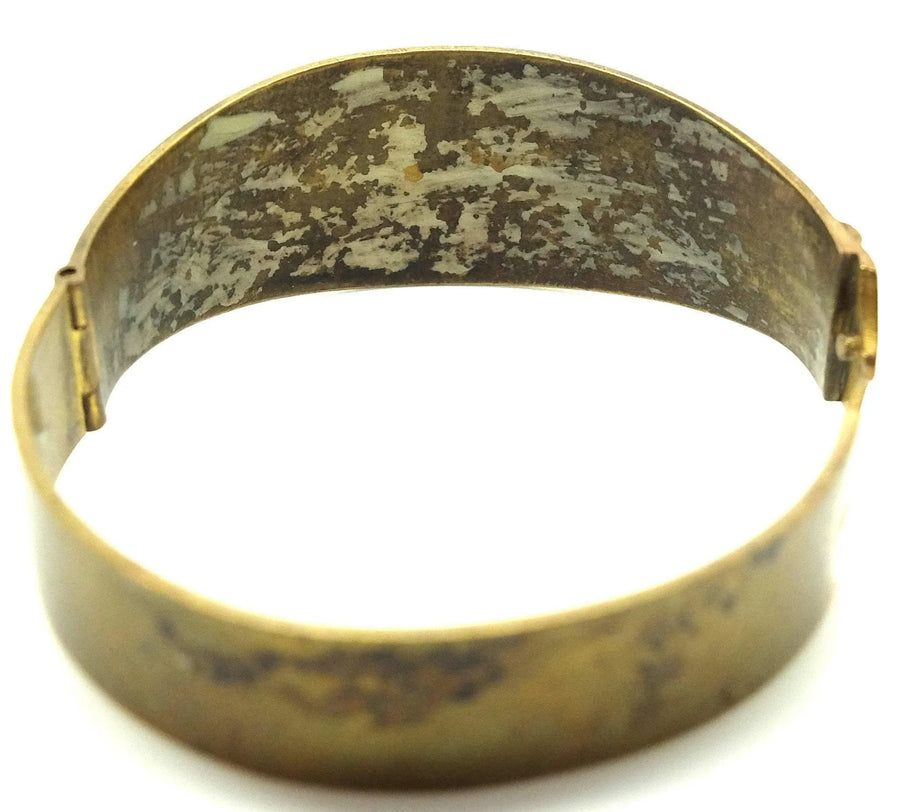 Victorian Paste Brass Cuff Bracelet - Mayveda Jewelry