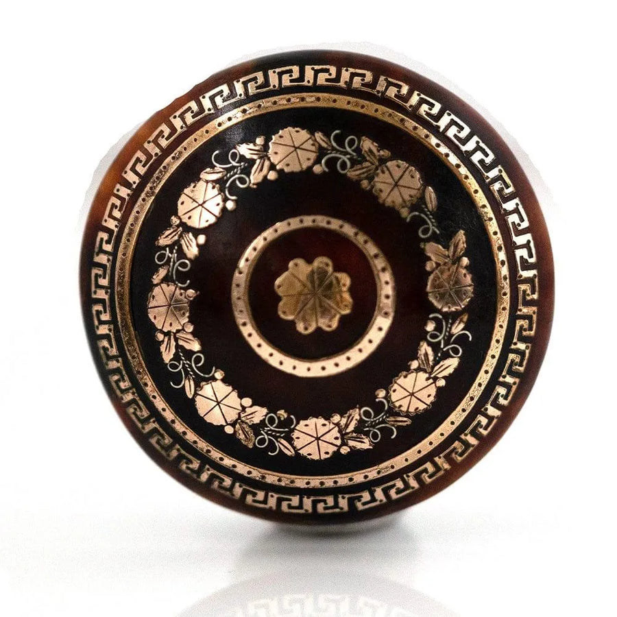 Antique Victorian 1870s Tortoiseshell Piqué Brooch - Mayveda Jewelry