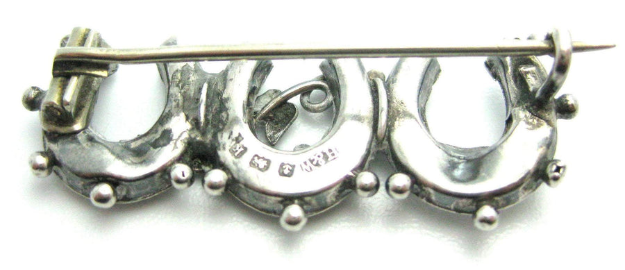 Antique Victorian Silver Horseshoe Brooch