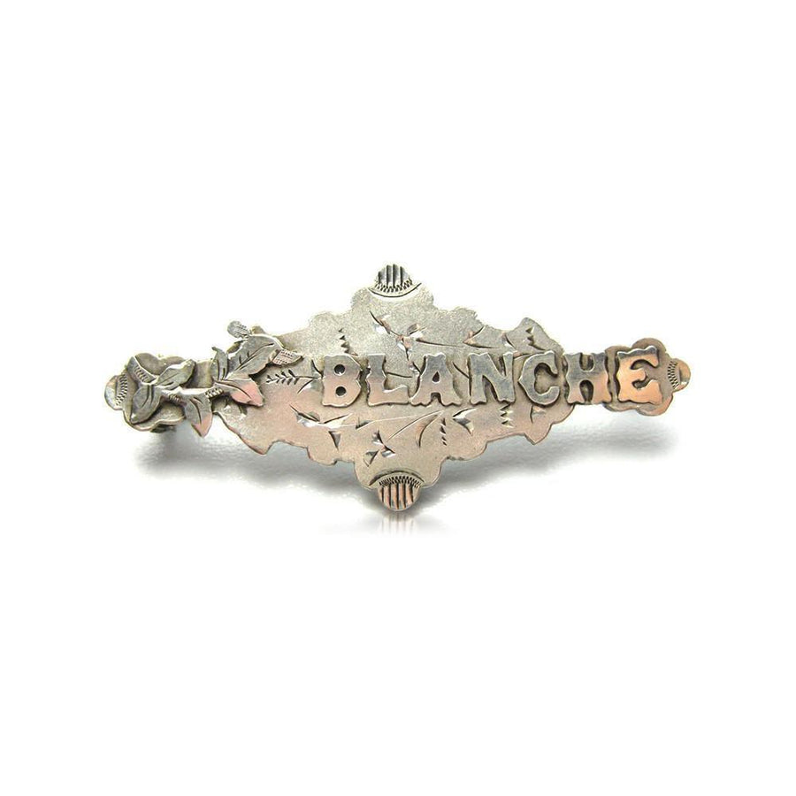 Antique Victorian Sterling Silver Blanche Name Brooch