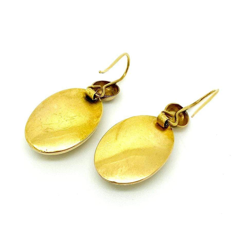 VICTORIAN Earrings Antique Victorian 9ct Gold Diamond Star Drop Earrings