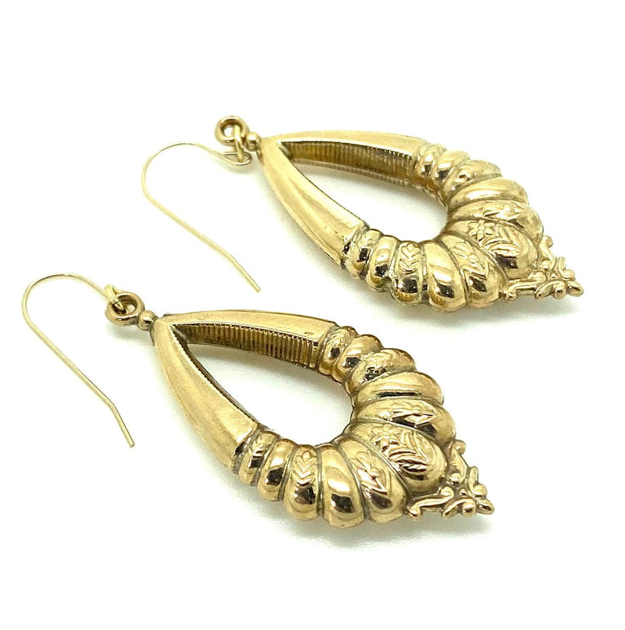 VICTORIAN Earrings Antique Victorian 9ct Gold Drop Earrings Mayveda Jewellery