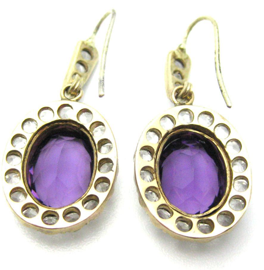 Antique Victorian Gold Amethyst Earrings