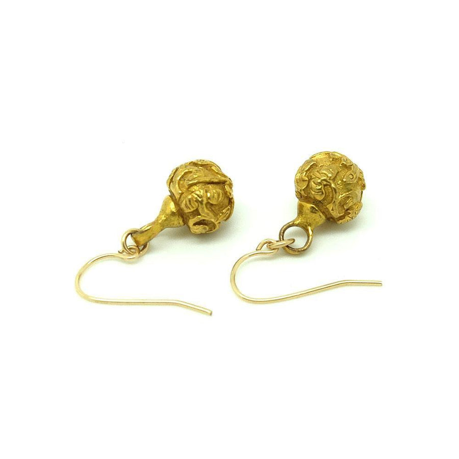 Antique Victorian Japanese Gold Filled Button Earrings