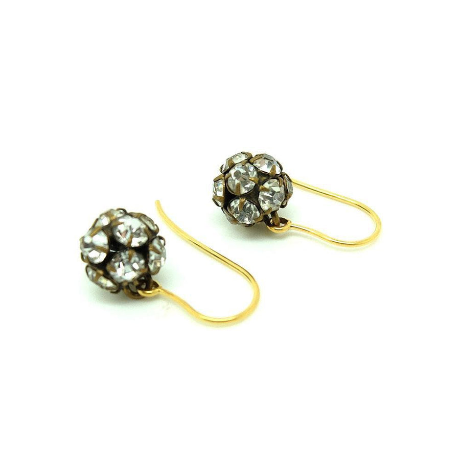 Antique Victorian Paste Drop 9ct Yellow Gold Earrings