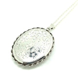 Victorian Floral etched Sterling Silver Oval Locket