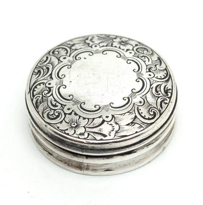 Antique Victorian 1891 Sterling Silver Glass Jewellery Box