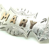 Victorian 'Mary' Mizpah Sterling Silver Name Brooch
