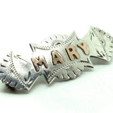 Victorian 'Mary' Mizpah Sterling Silver Name Brooch