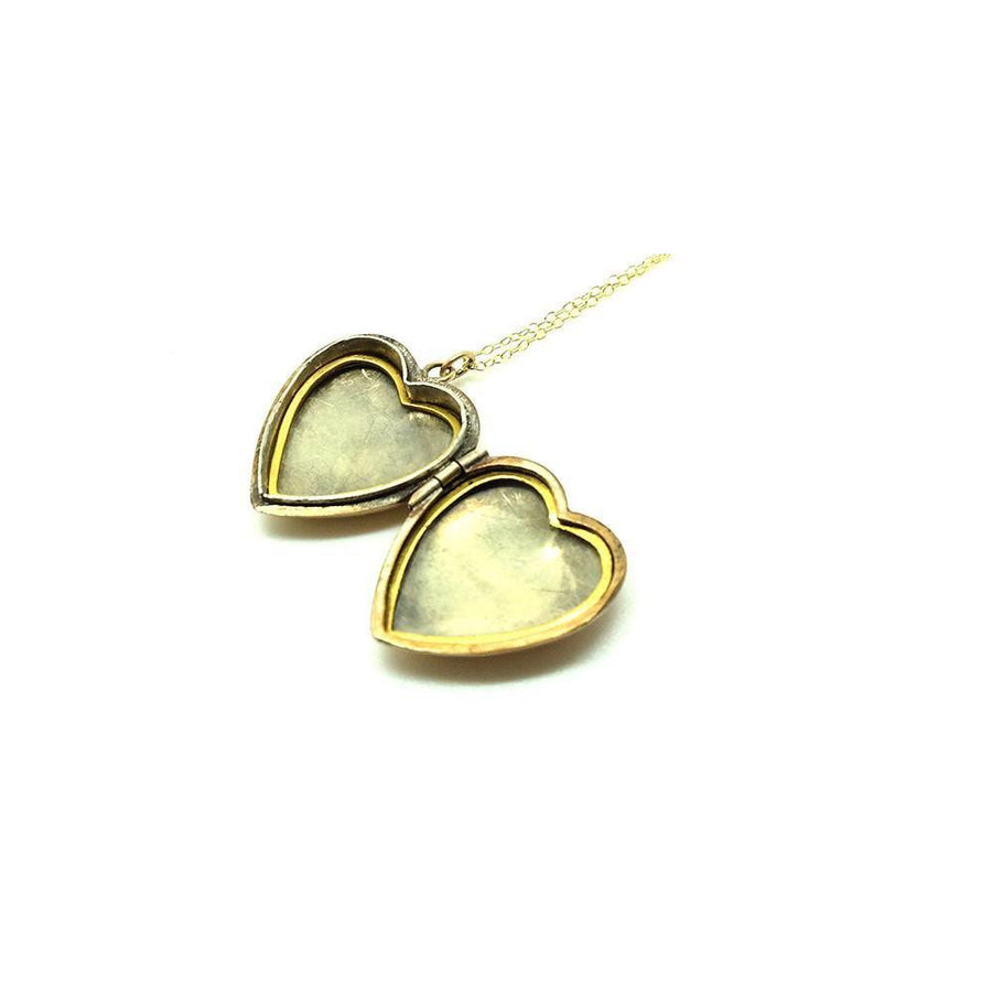 Antique Victorian (1837-1901) 9ct Gold Heart Locket Necklace