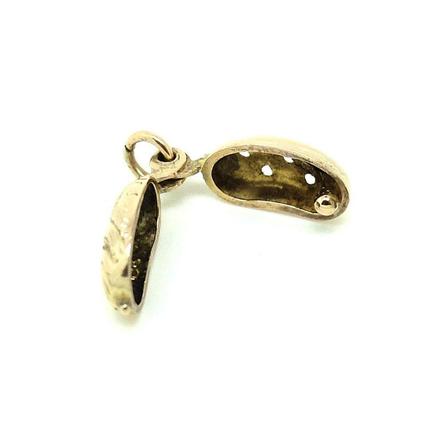Antique Victorian 9ct Gold Lucky Bean Vinaigrette Charm Necklace
