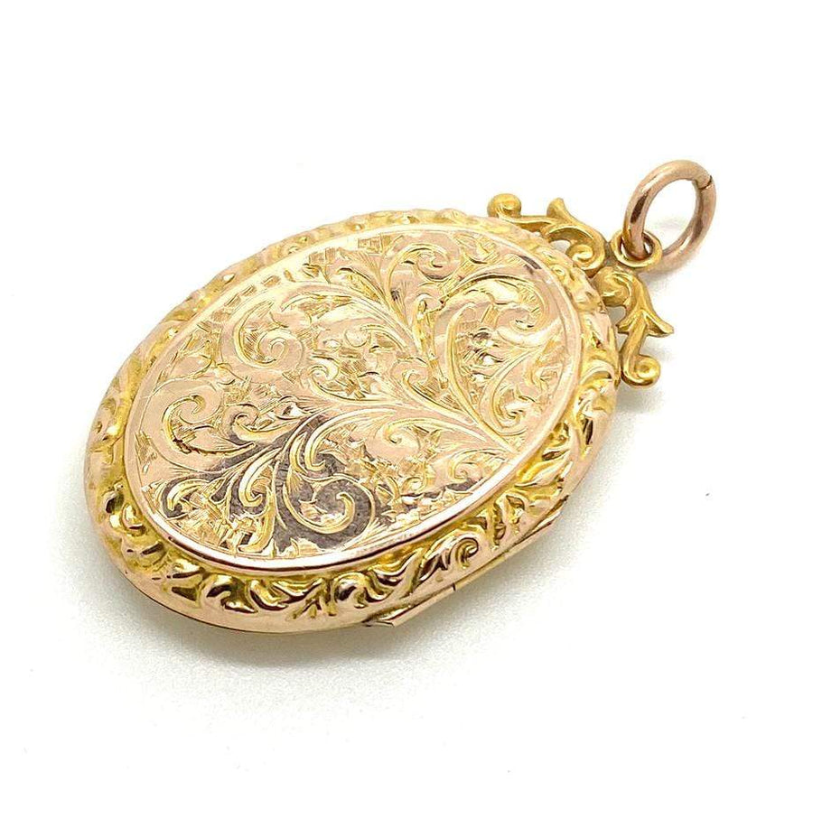 VICTORIAN Necklace Antique Victorian 9ct Gold Oval Locket Necklace