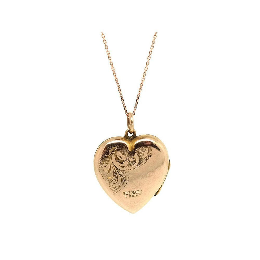 Antique Victorian 9ct Rose Gold Heart Locket Necklace