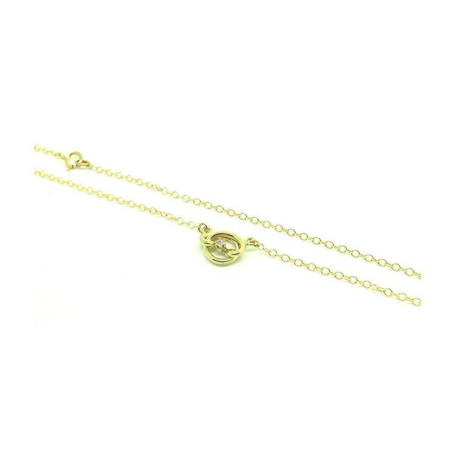 Antique Victorian Diamond Knot 9ct Gold Necklace