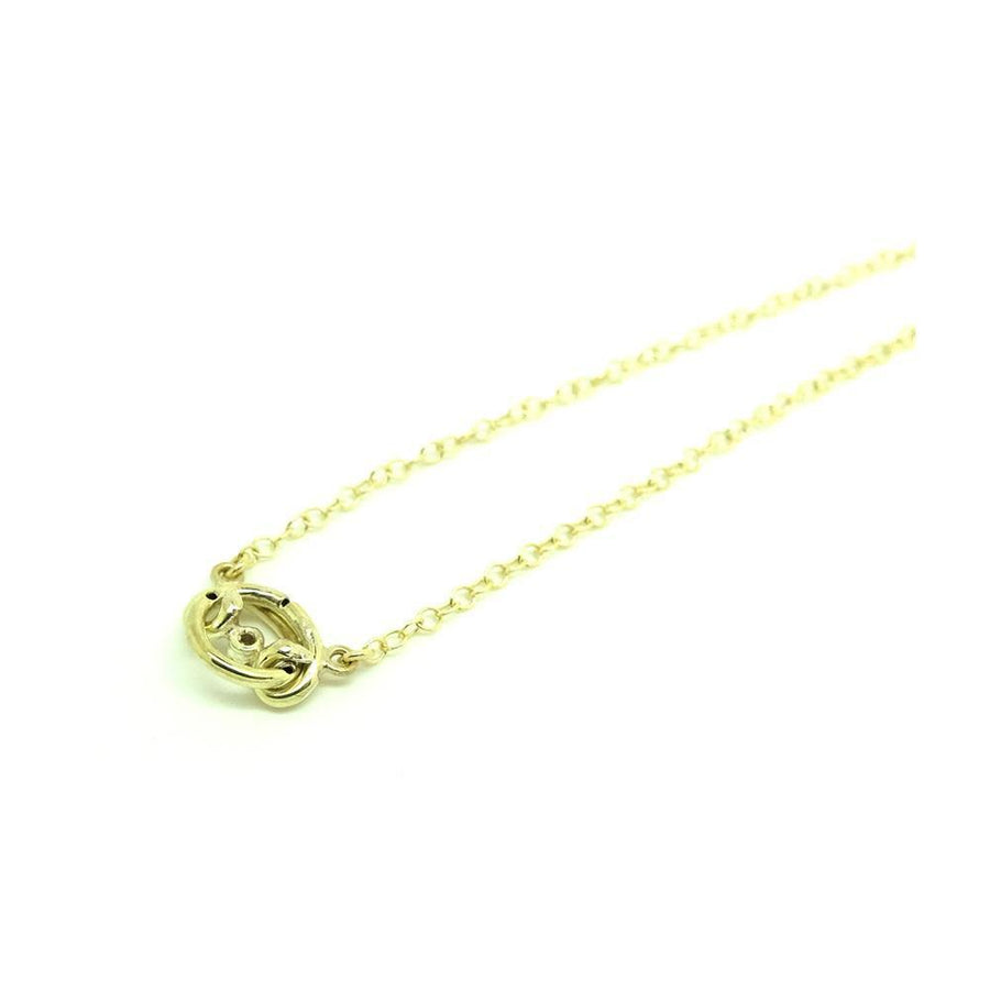 Antique Victorian Diamond Knot 9ct Gold Necklace