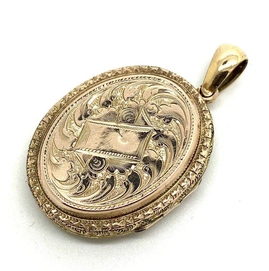 Antique Victorian Forget-Me-Not Locket Necklace