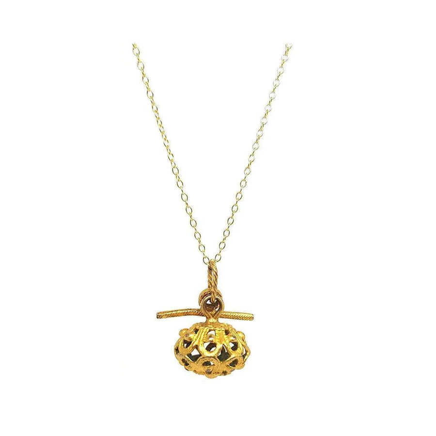 Antique Victorian Gilt Birdcage Necklace - Mayveda Jewelry