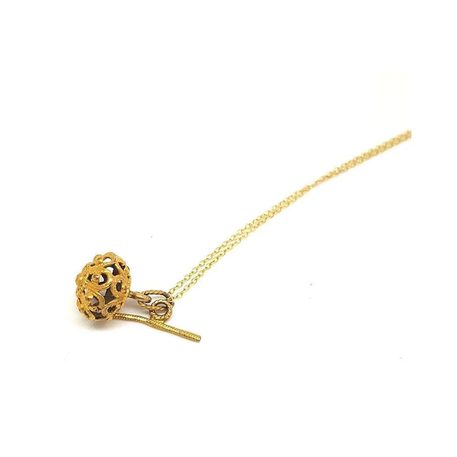 Antique Victorian Gilt Birdcage Necklace - Mayveda Jewelry