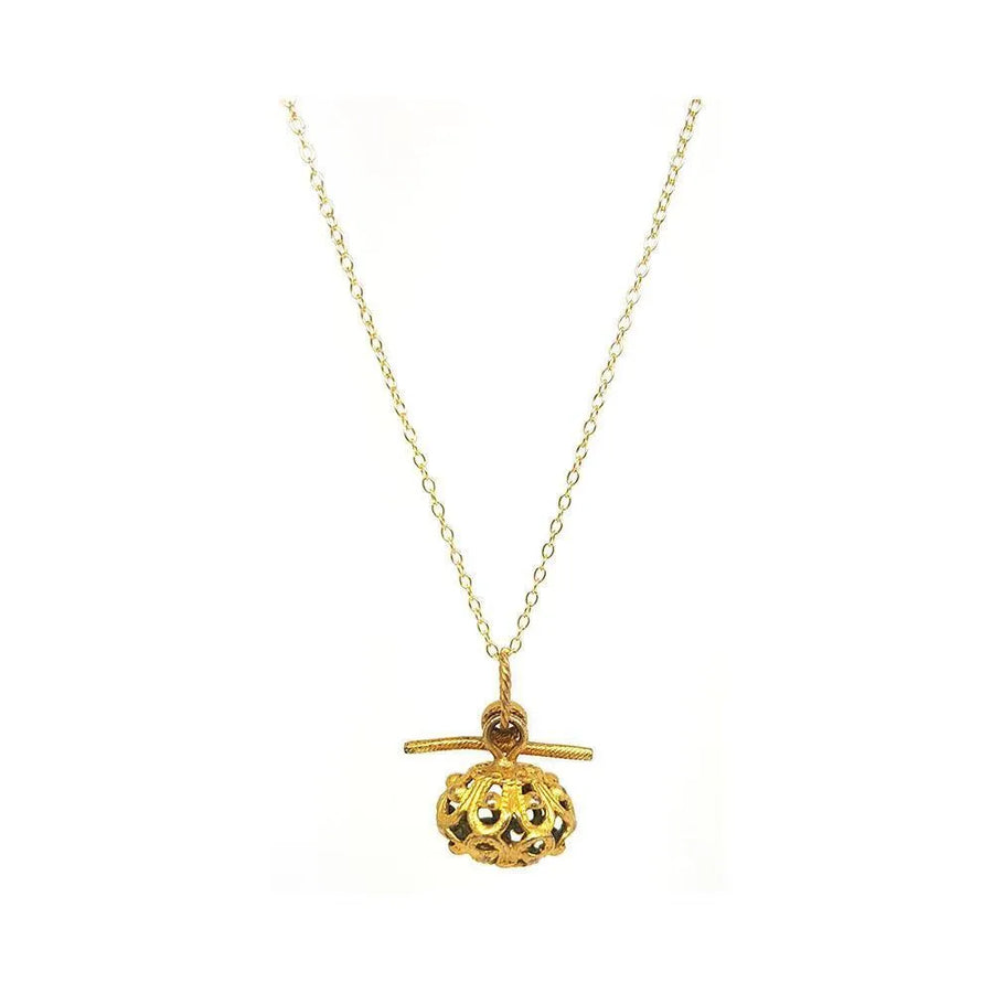 Antique Victorian Gilt Birdcage Necklace - Mayveda Jewelry