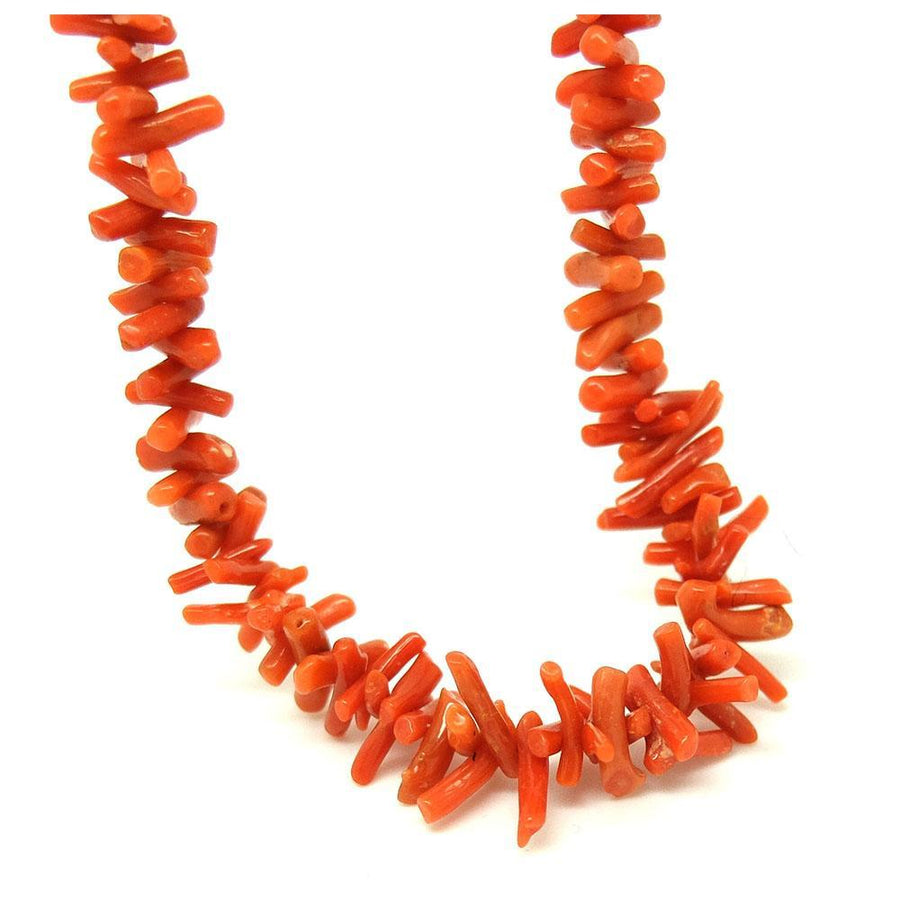 Antique Victorian Orange Branch Coral Necklace