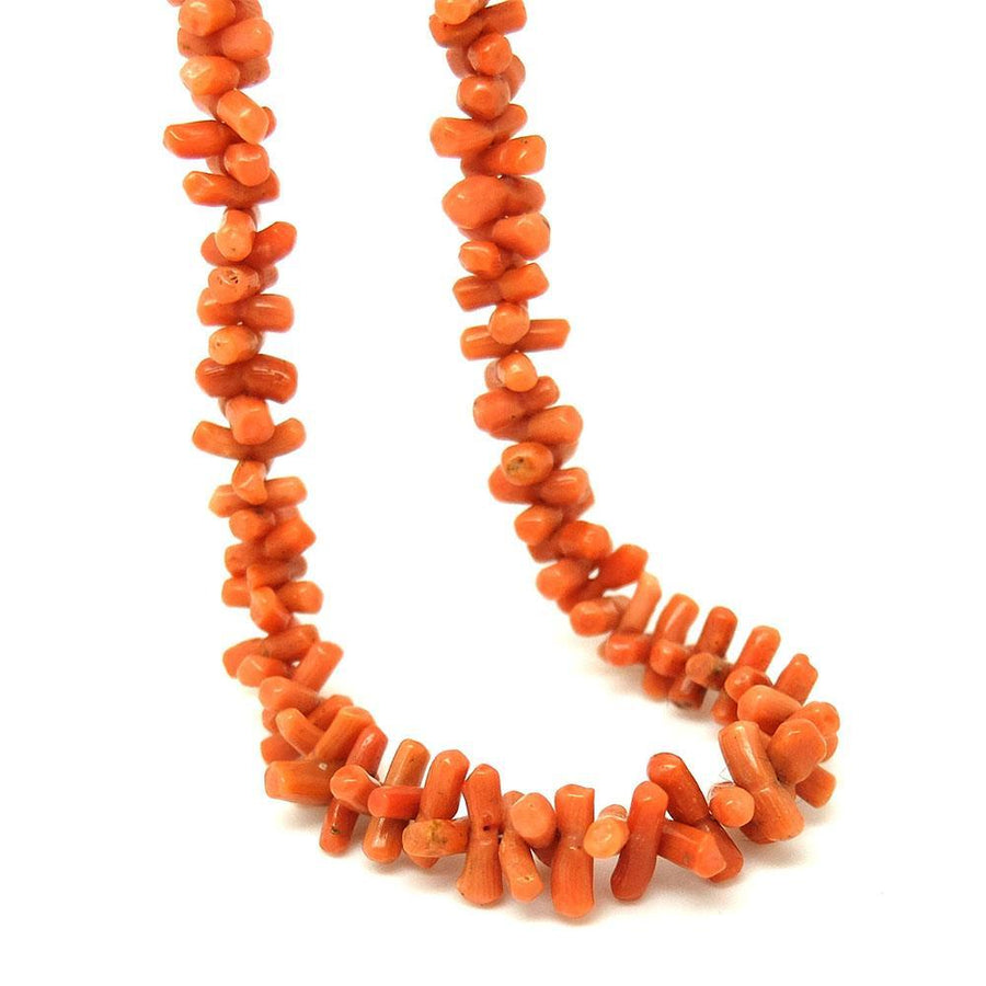 Antique Victorian Orange Branch Coral Necklace