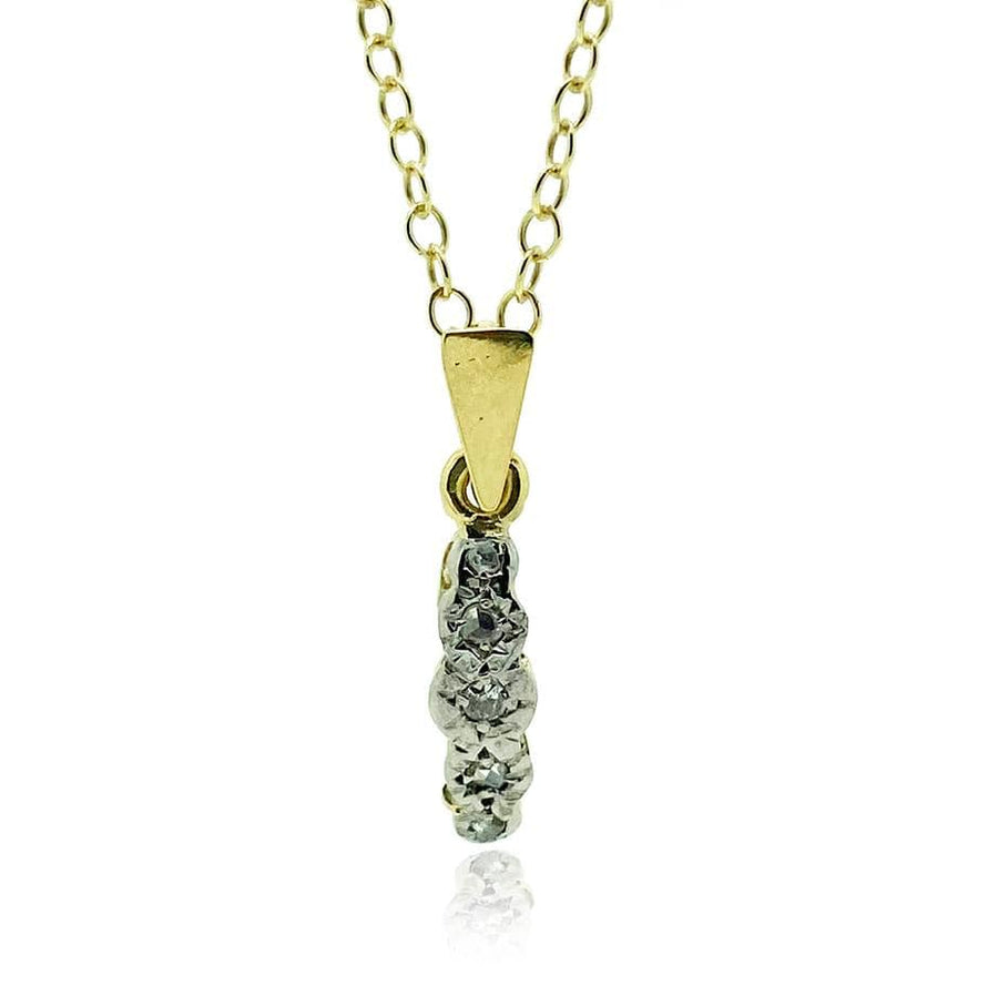VICTORIAN Necklace Victorian Five Stone Diamond 9ct Gold Necklace