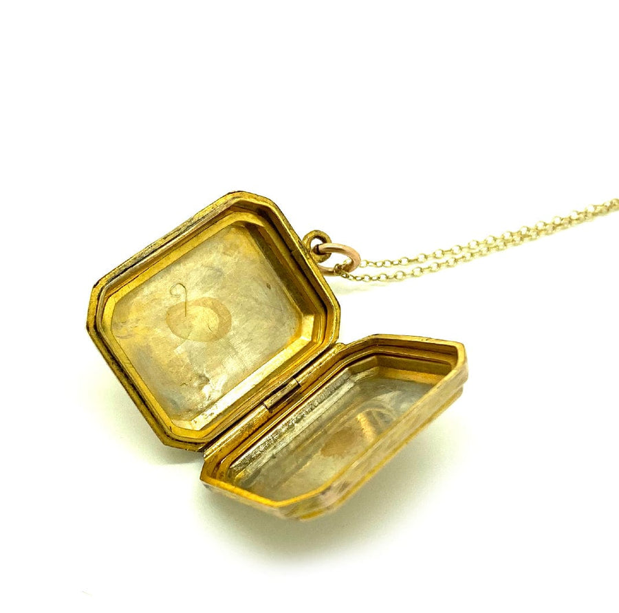 VICTORIAN Necklaces Antique Victorian 9ct Gold Engraved Locket Necklace Mayveda Jewellery
