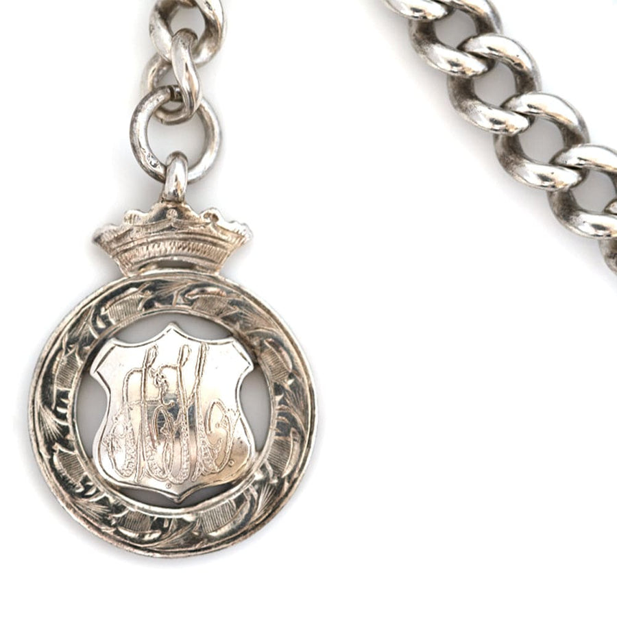 VICTORIAN Pocket Watch Antique Victorian 1899 Sterling Silver Watch Chain Mayveda Jewellery