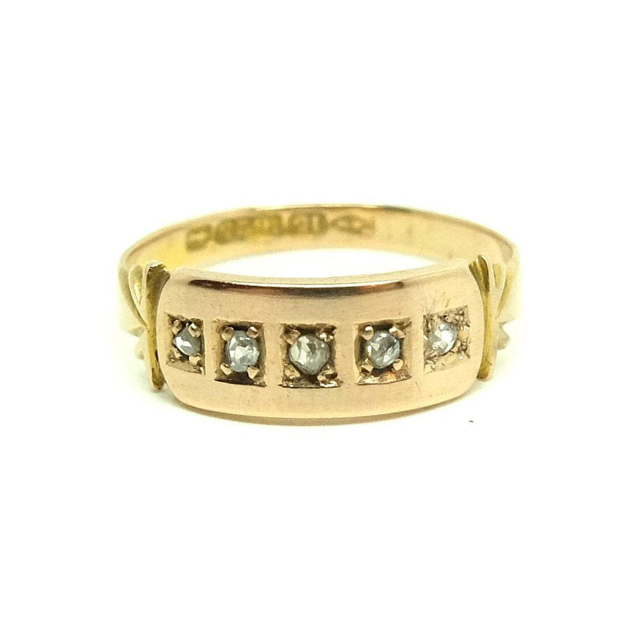 Antique 1882 Victorian Diamond 15ct Rose Gold Ring