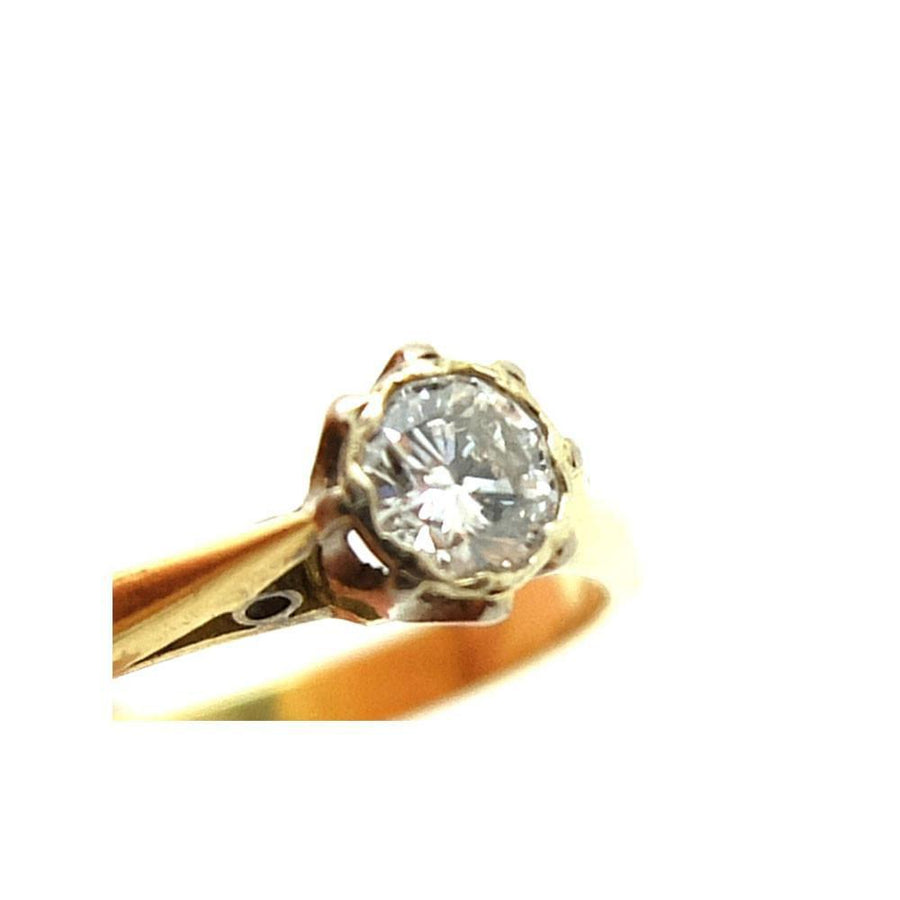 Antique Edwardian 0.21ct Diamond & 18ct Gold Engagement Ring
