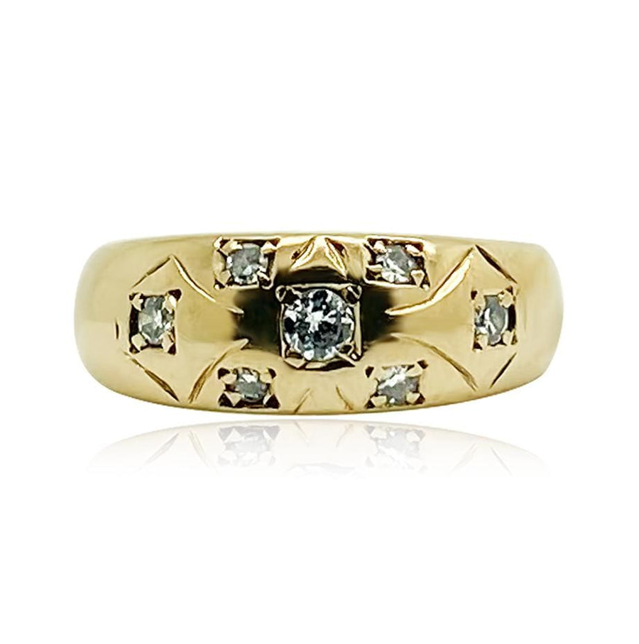 VICTORIAN Ring Antique Victorian 0.15ct Diamond 9ct Gold Ring
