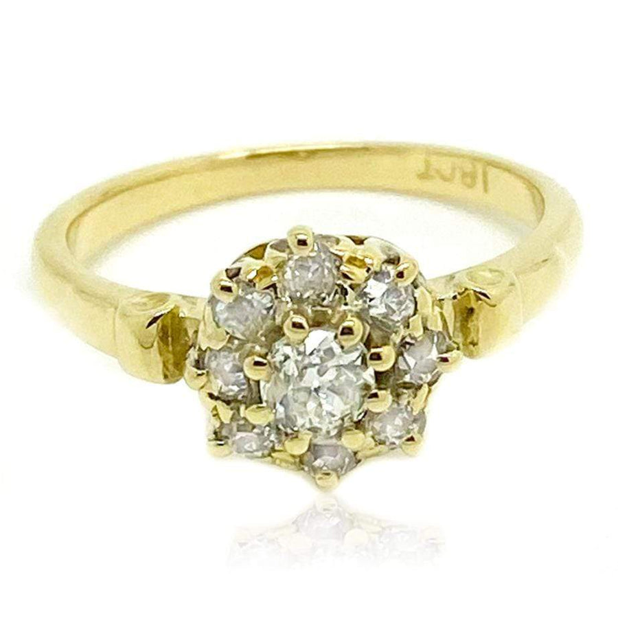 VICTORIAN Ring Antique Victorian 0.5ct Diamond Cluster 18ct Gold Ring