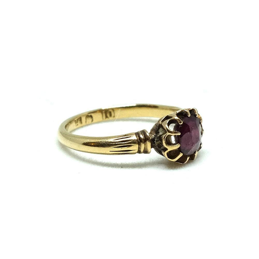 Antique Victorian 10ct Gold Rhodolite Garnet Ring