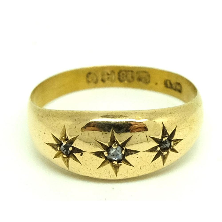 Antique Victorian 1863 Star Set Diamond 18ct Yellow Gold Ring