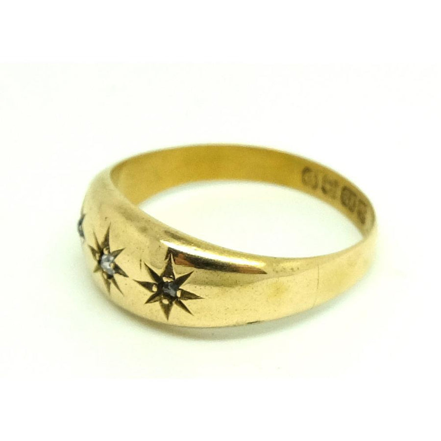 Antique Victorian 1863 Star Set Diamond 18ct Yellow Gold Ring