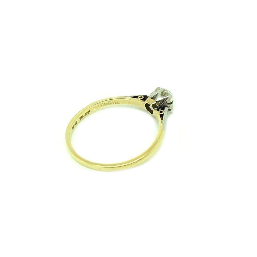 VICTORIAN Ring Antique Victorian 18ct Platinum Solitaire 0.35ct Old European Cut Diamond Gemstone Engagement Ring