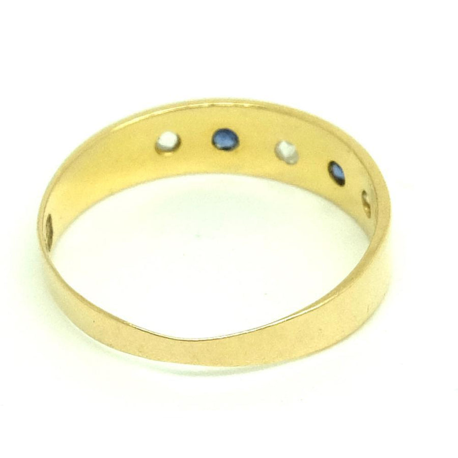 Antique Victorian 1900 Diamond & Sapphire 18ct Yellow Gold Ring