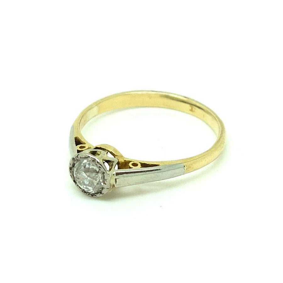 Antique Victorian 33pt Solitaire Diamond 18ct Gold Ring