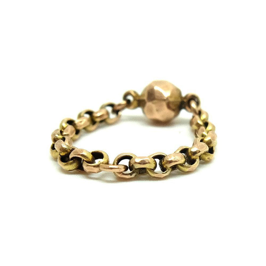 Antique Victorian 9ct Gold Belcher Chain Ring