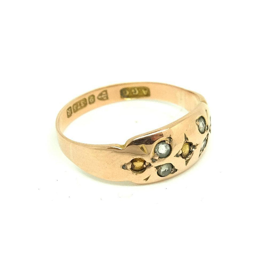 Antique Victorian 9ct Rose Gold Paste Ring