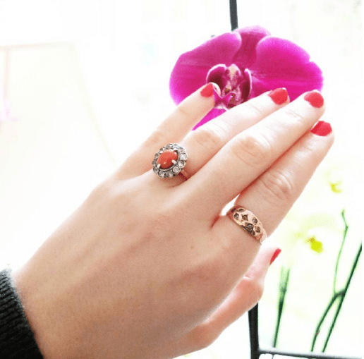 Antique Victorian 9ct Rose Gold Paste Ring