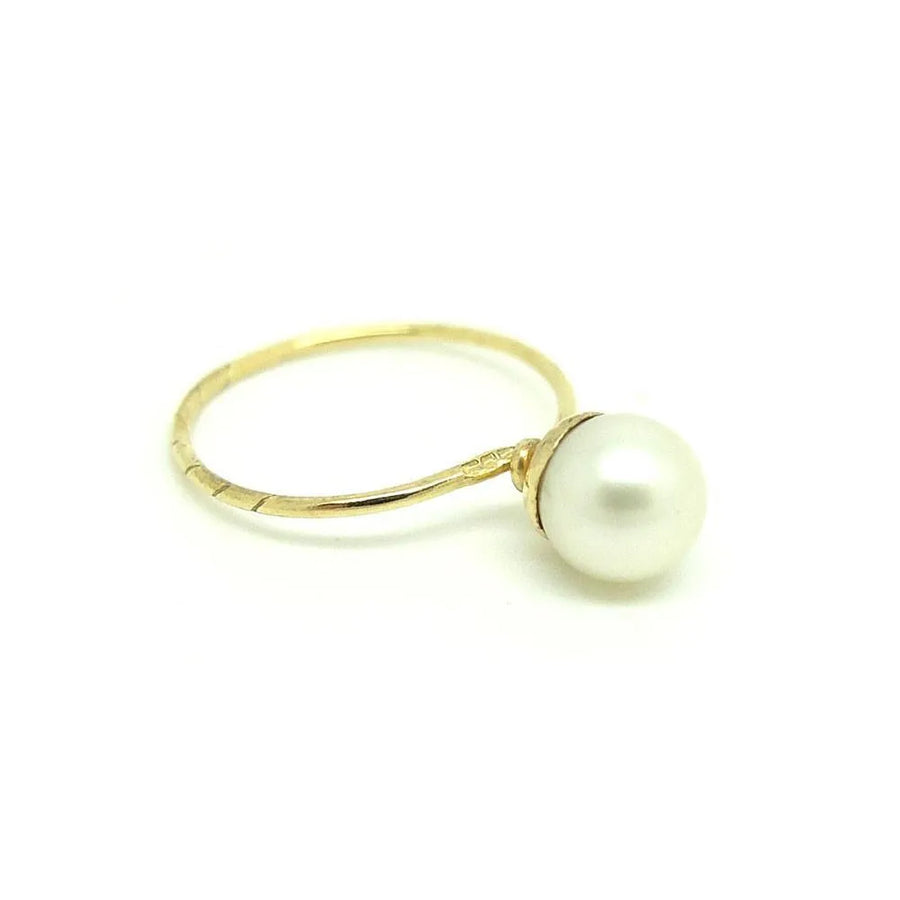 Antique Victorian 9ct Yellow Gold Pearl Conversion Ring - Mayveda Jewelry