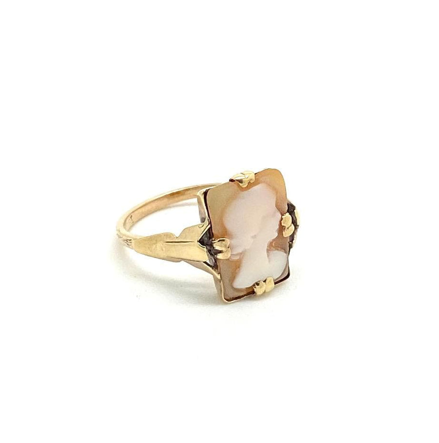 VICTORIAN Ring Antique Victorian Cameo Pinky 9ct Gold Ring